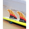 image:imageAbahub Surfboard Thruster Fins Set Compatible with Future Style Fin BoxFiberglass Teak Veneer without accessories