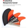 image:imageAbahub Surfboard Thruster Fins Set Compatible with Future Style Fin BoxFibrglass Orange without accessories