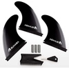 image:imageAbahub Surfboard Thruster Fins Set Compatible with Future Style Fin BoxBlack with screws and key