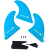 image:imageAbahub Surfboard Thruster Fins Set Compatible with Future Style Fin BoxBlue with screws and key