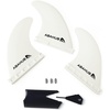image:imageAbahub Surfboard Thruster Fins Set Compatible with Future Style Fin BoxWhite with screws and key