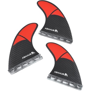 image:imageAbahub Surfboard Thruster Fins Set Compatible with Future Style Fin BoxCarbon Fiber without accessories