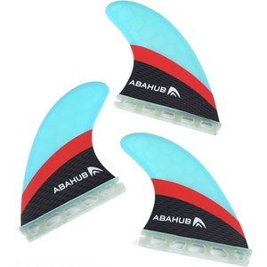 image:imageAbahub Surfboard Thruster Fins Set Compatible with Future Style Fin BoxFiberglass blue without accessories