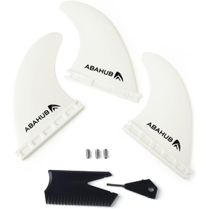 image:imageAbahub Surfboard Thruster Fins Set Compatible with Future Style Fin BoxWhite with screws and key