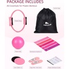 image:imageAbahub Pilates Ring Set Home Workout Pilates Equipment 14Magic Circle Yoga Ball Resistance Bands Sliding Disks Socks Fascial Ball Workout Guide amp Bag Blue Set9PCPink