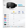image:imageUnisex OTG Ski Goggles for Glasses Wearers Snow Goggles Anti Fog Snowboard Goggles for Skiing Compatible HelmetSilver Magnetic Cylindrical S3 12