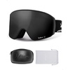 image:imageUnisex OTG Ski Goggles for Glasses Wearers Snow Goggles Anti Fog Snowboard Goggles for Skiing Compatible HelmetSilver Magnetic Cylindrical S3 12