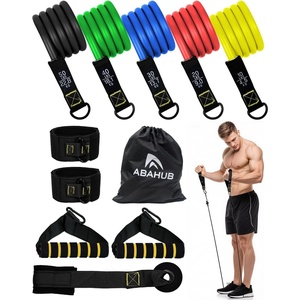 image:imageAbahub Arm Training Bands Set Resistance Bands with Handles and Ankle Straps for Woman and Man Set for Strength Training Workout Bands for Arms Exercise Bands for Home Gym