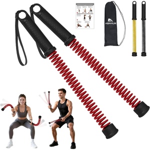 image:imageAbahub Weighted Ropeless Battle Rope Portable Silent Cordless Battle Ropes Space Saving Home Gym No Battle Ropes with Storage Bag 2PCS Black  Set BRed