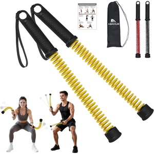 image:imageAbahub Weighted Ropeless Battle Rope Portable Silent Cordless Battle Ropes Space Saving Home Gym No Battle Ropes with Storage Bag 2PCS Black  Set BYellow